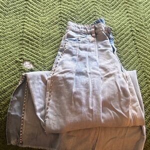 POL Light Blue Women Jeans with Studded Detail